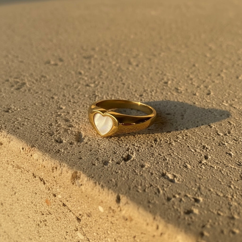 White Heart Ring