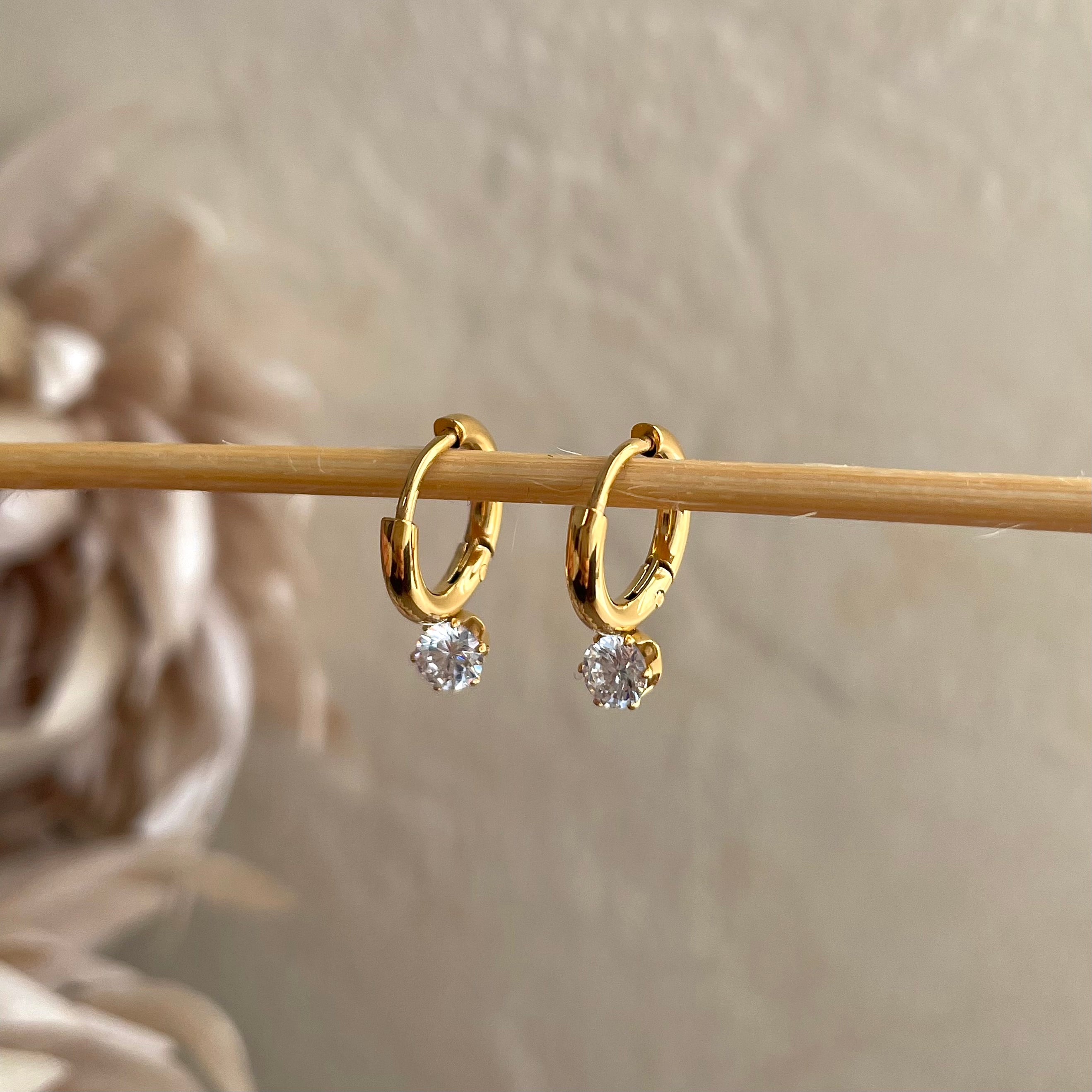 CZ Crystal Hoop Earrings