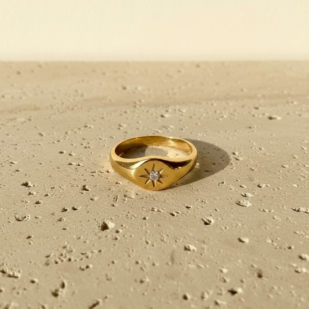 CZ North Star Ring